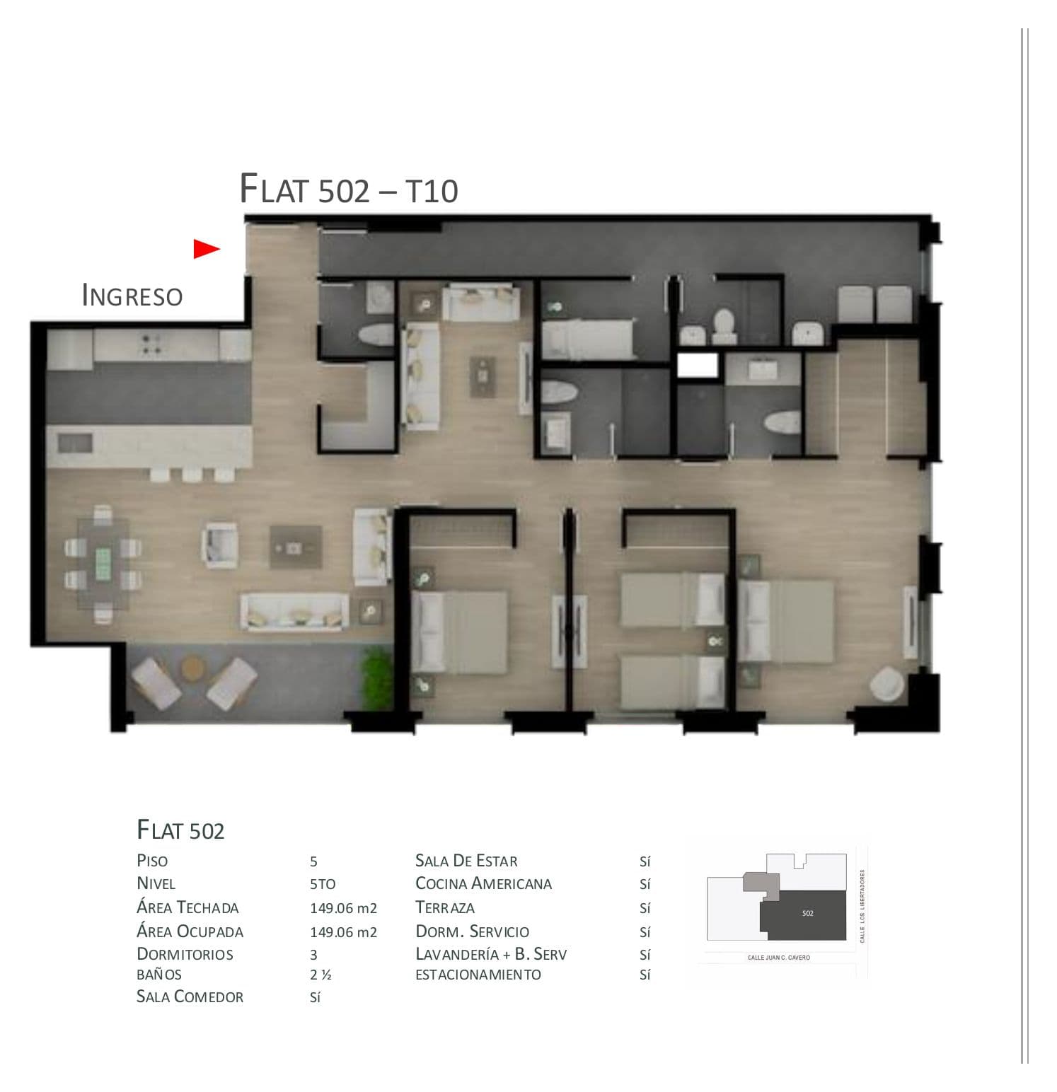 Planta de Flat 502