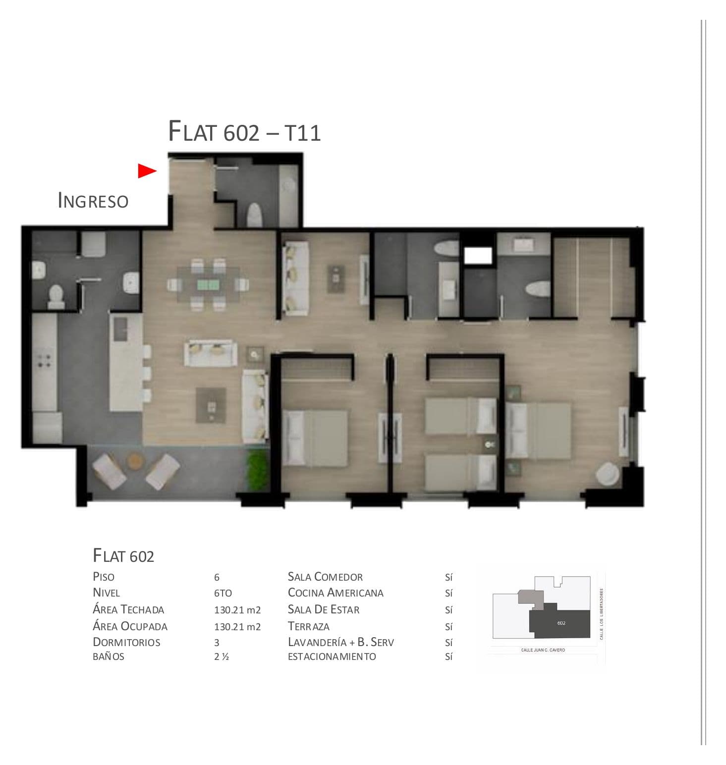 Planta de Flat 602