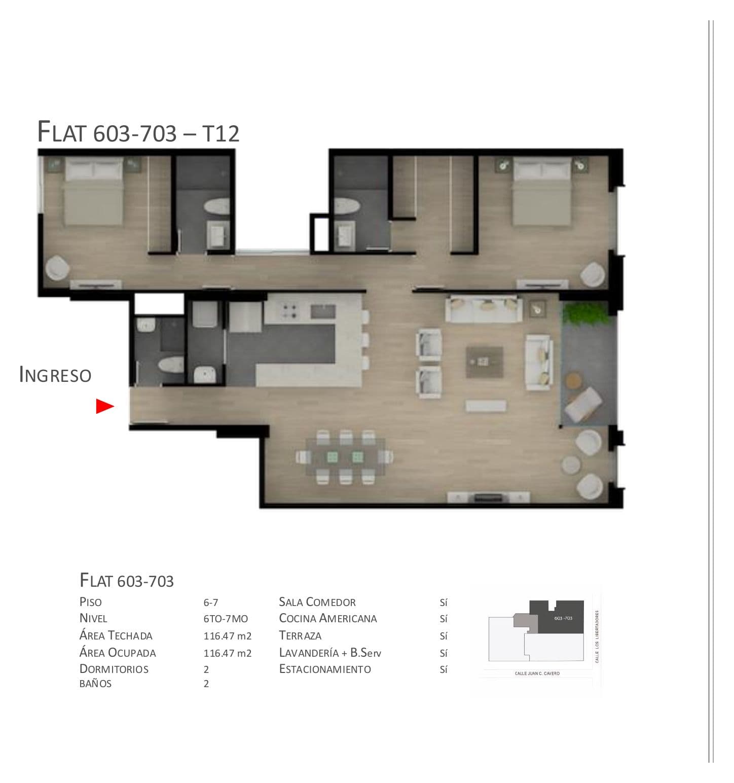 Planta de Flat 603-703