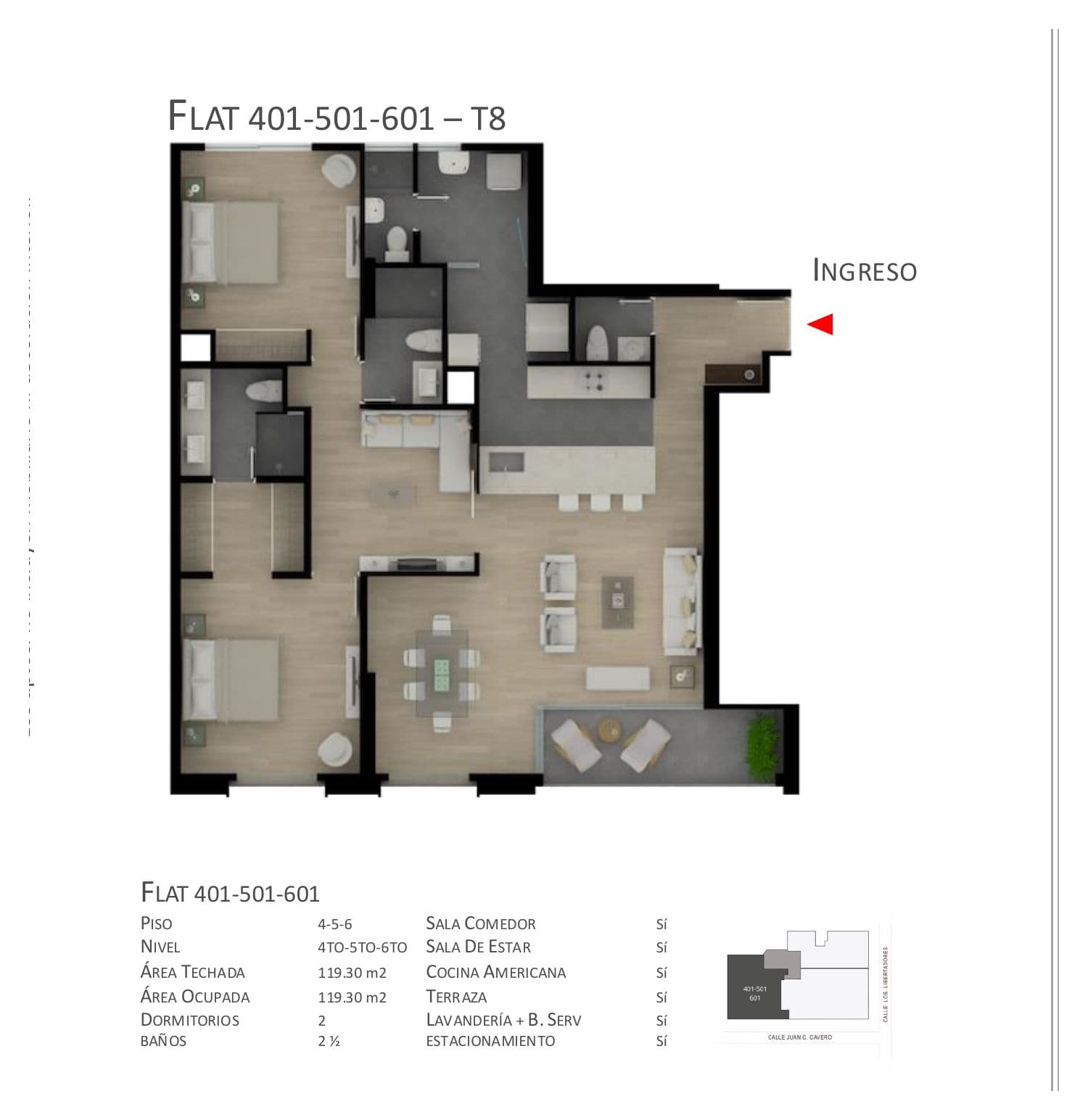 Planta de Flat 401-501-601