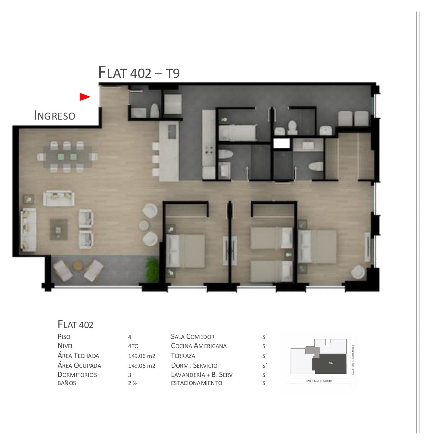 Planta de Flat 402
