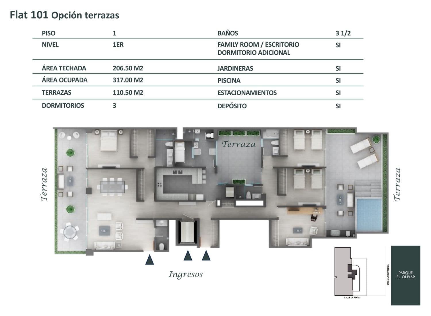 Planta de Flat 101