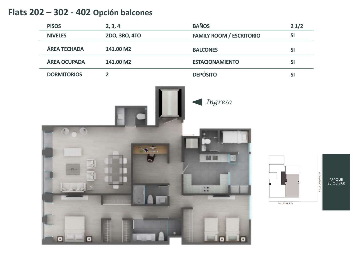 Planta de Flats 202 · 302 · 402