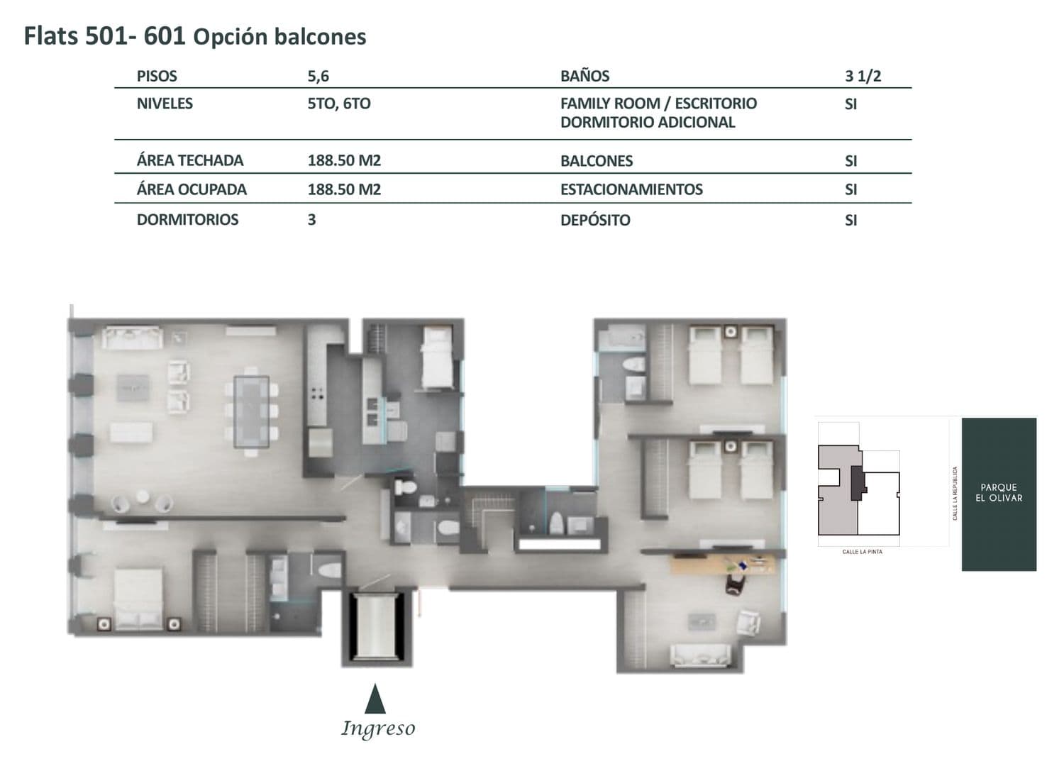 Planta de Flats 501 · 601