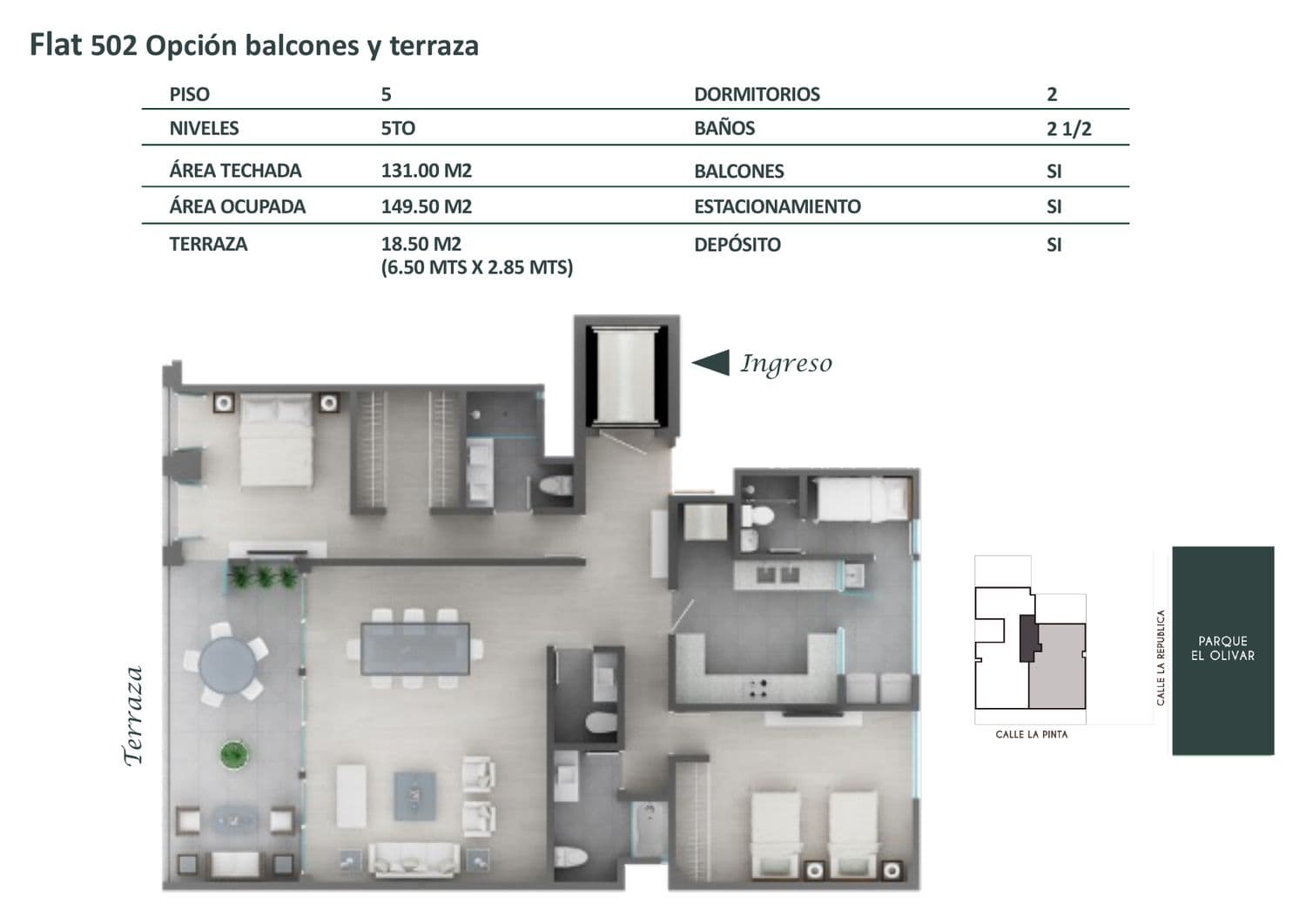 Planta de Flat 502