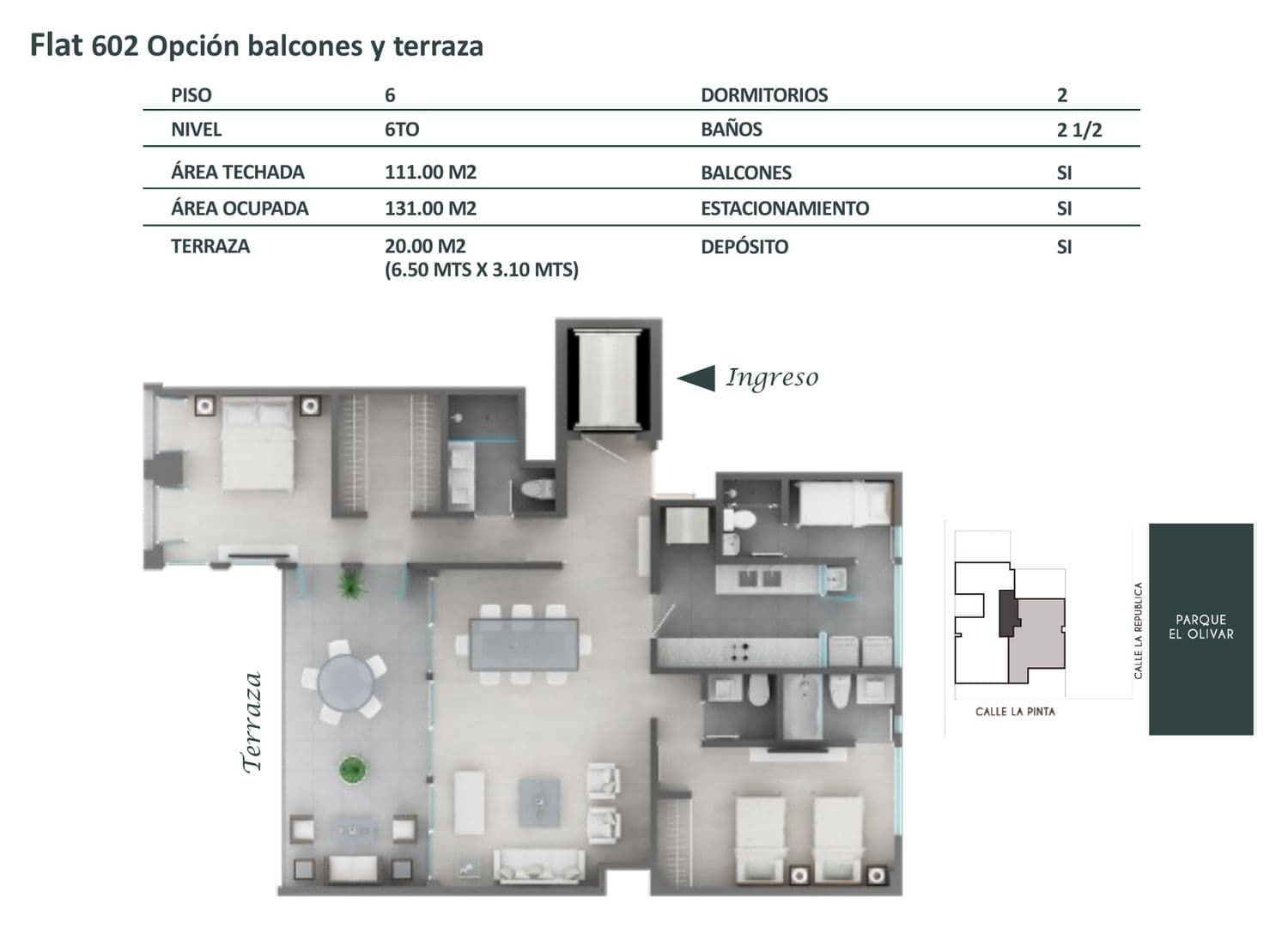 Planta de Flat 602